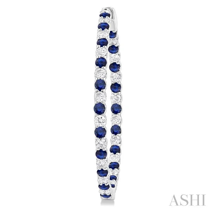 Inside-Out Alternate Gemstone & Diamond Hoop Earrings