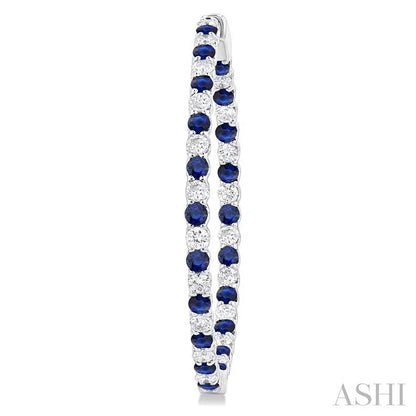 Inside-Out Alternate Gemstone & Diamond Hoop Earrings