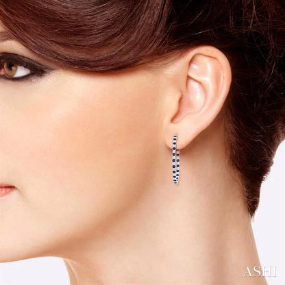 Inside-Out Alternate Gemstone & Diamond Hoop Earrings