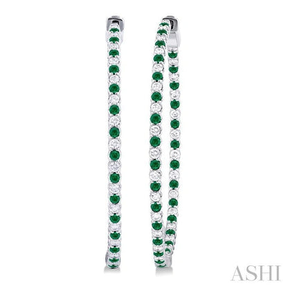 Inside-Out Alternate Gemstone & Diamond Hoop Earrings
