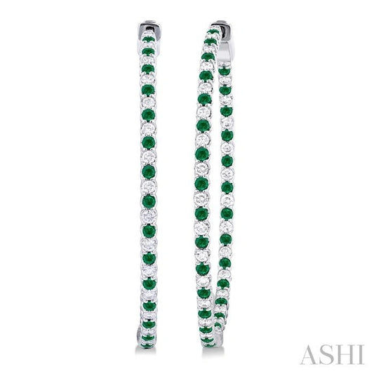 Inside-Out Alternate Gemstone & Diamond Hoop Earrings