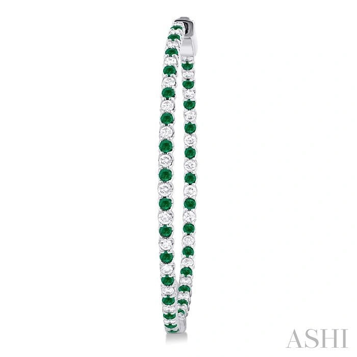 Inside-Out Alternate Gemstone & Diamond Hoop Earrings