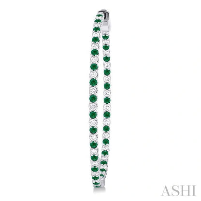 Inside-Out Alternate Gemstone & Diamond Hoop Earrings