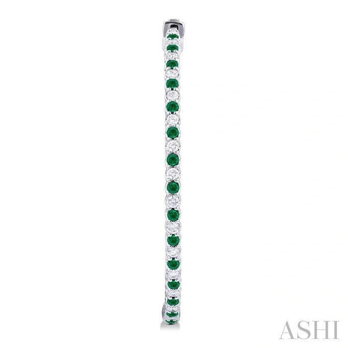 Inside-Out Alternate Gemstone & Diamond Hoop Earrings