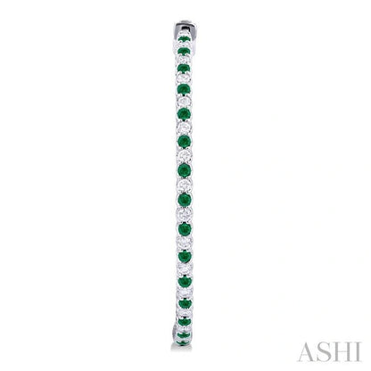 Inside-Out Alternate Gemstone & Diamond Hoop Earrings