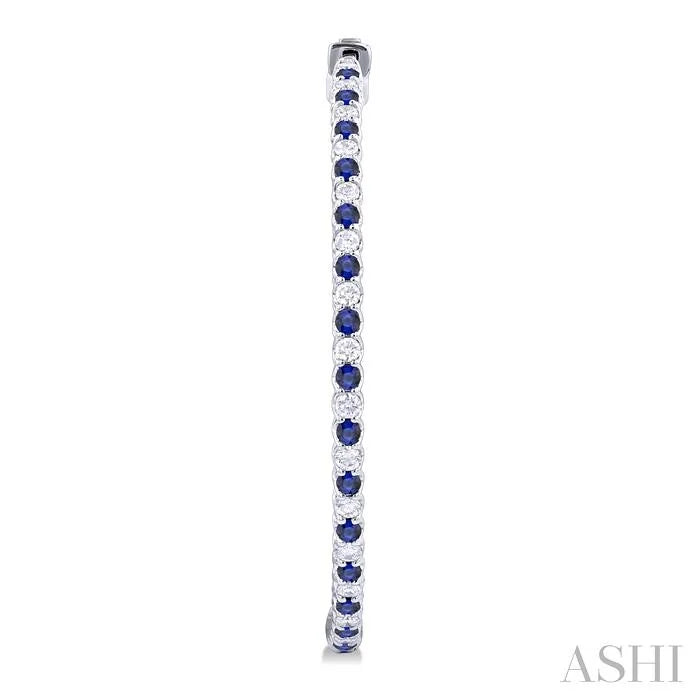 Inside-Out Alternate Gemstone & Diamond Hoop Earrings