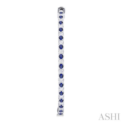 Inside-Out Alternate Gemstone & Diamond Hoop Earrings