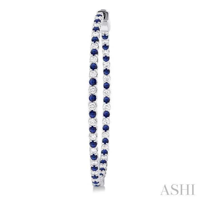 Inside-Out Alternate Gemstone & Diamond Hoop Earrings
