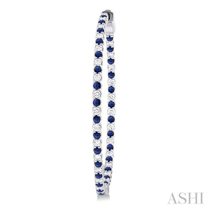 Inside-Out Alternate Gemstone & Diamond Hoop Earrings
