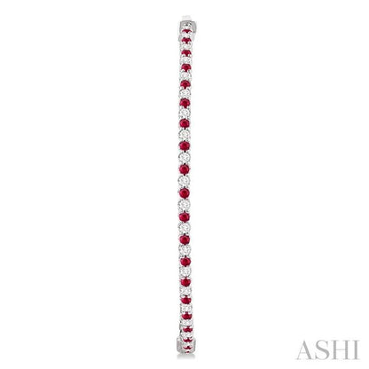 Inside-Out Alternate Gemstone & Diamond Hoop Earrings