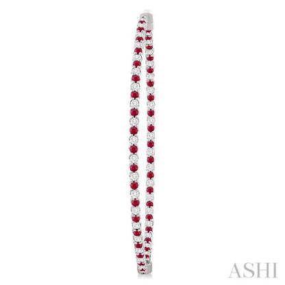 Inside-Out Alternate Gemstone & Diamond Hoop Earrings