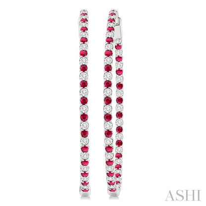Inside-Out Alternate Gemstone & Diamond Hoop Earrings