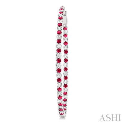 Inside-Out Alternate Gemstone & Diamond Hoop Earrings