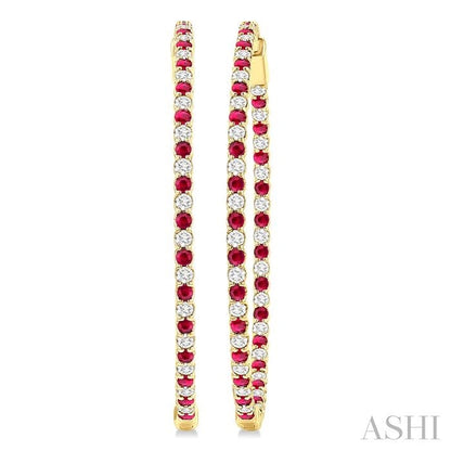 Inside-Out Alternate Gemstone & Diamond Hoop Earrings