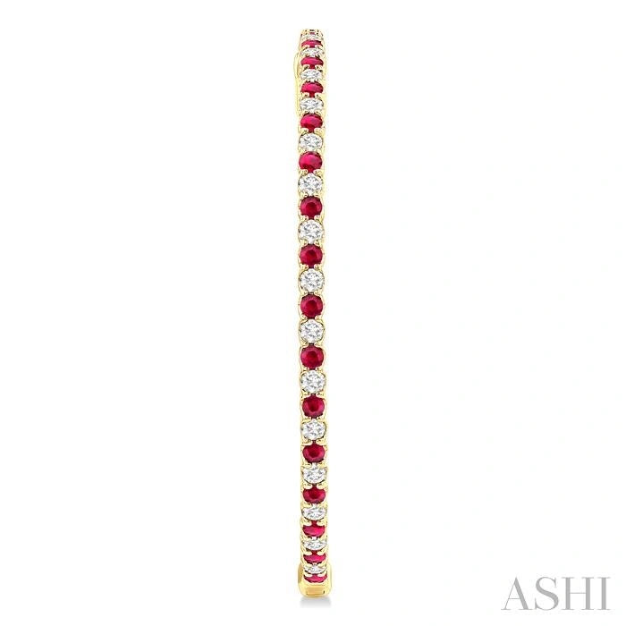 Inside-Out Alternate Gemstone & Diamond Hoop Earrings