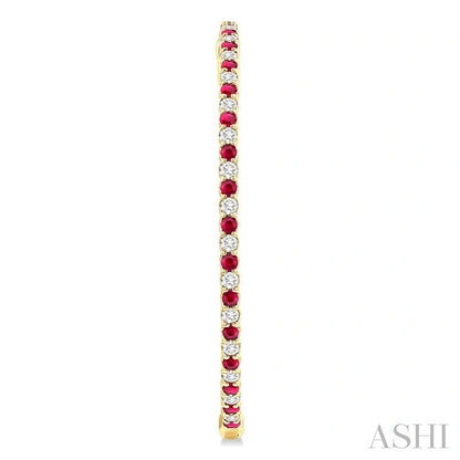 Inside-Out Alternate Gemstone & Diamond Hoop Earrings
