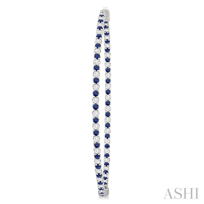 Inside-Out Alternate Gemstone & Diamond Hoop Earrings