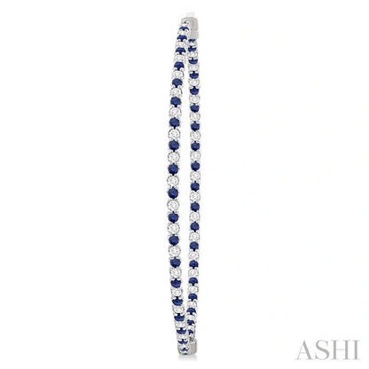 Inside-Out Alternate Gemstone & Diamond Hoop Earrings