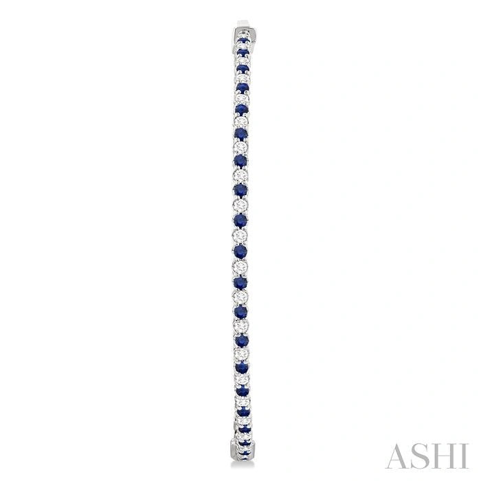 Inside-Out Alternate Gemstone & Diamond Hoop Earrings