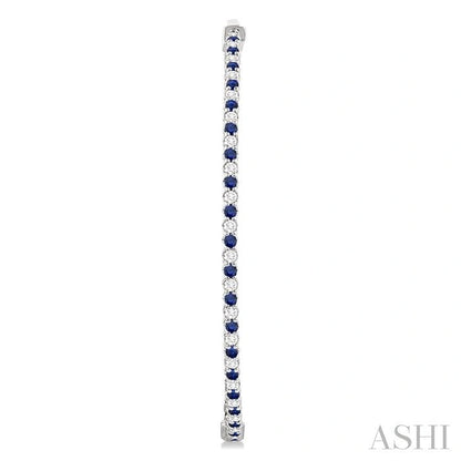 Inside-Out Alternate Gemstone & Diamond Hoop Earrings
