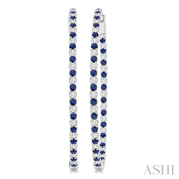 Inside-Out Alternate Gemstone & Diamond Hoop Earrings