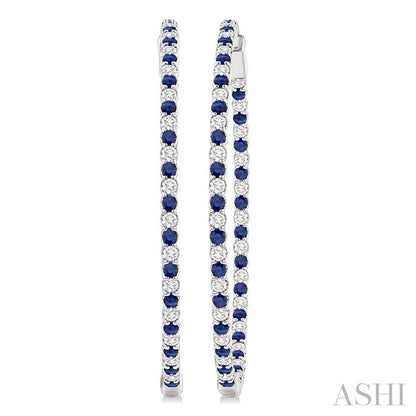 Inside-Out Alternate Gemstone & Diamond Hoop Earrings