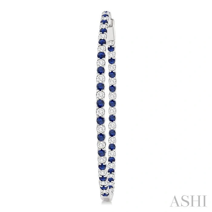 Inside-Out Alternate Gemstone & Diamond Hoop Earrings