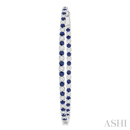 Inside-Out Alternate Gemstone & Diamond Hoop Earrings