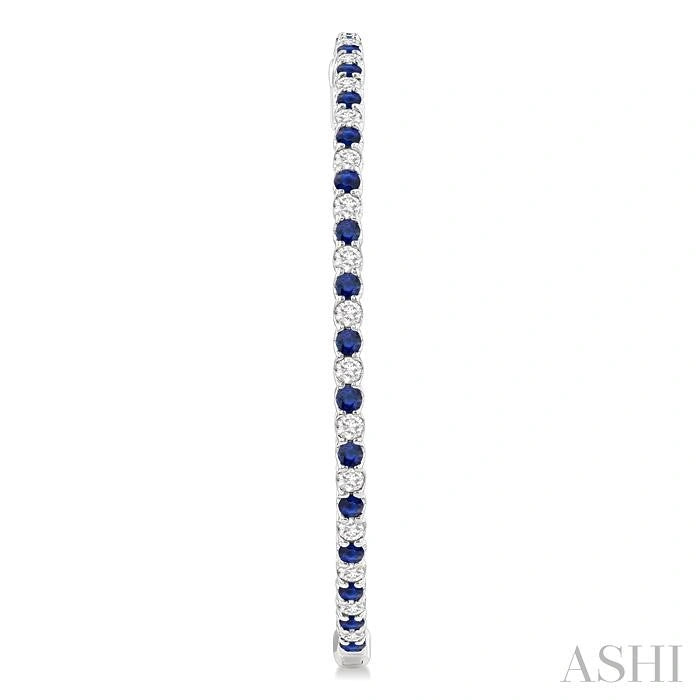 Inside-Out Alternate Gemstone & Diamond Hoop Earrings
