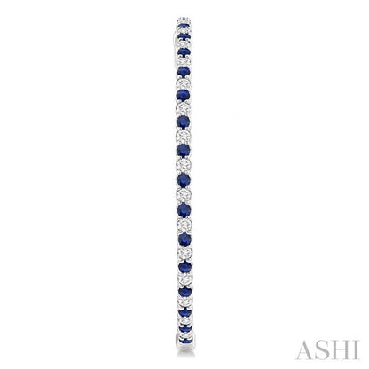Inside-Out Alternate Gemstone & Diamond Hoop Earrings