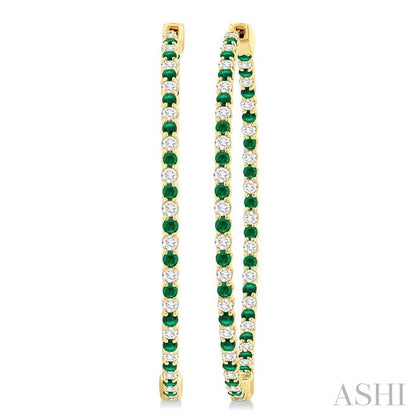 Inside-Out Alternate Gemstone & Diamond Hoop Earrings