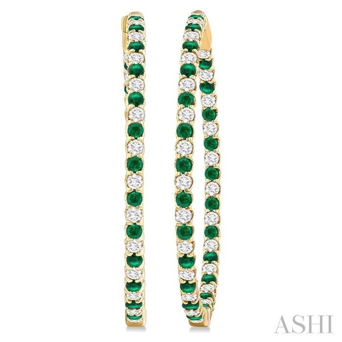 Inside-Out Alternate Gemstone & Diamond Hoop Earrings