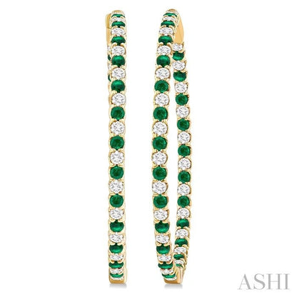 Inside-Out Alternate Gemstone & Diamond Hoop Earrings
