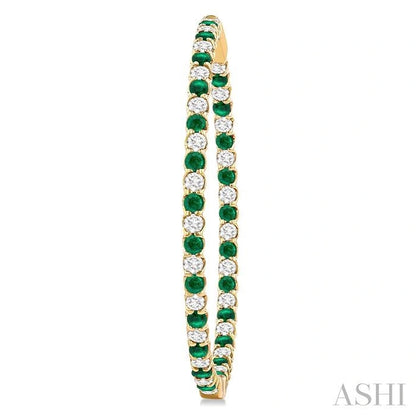 Inside-Out Alternate Gemstone & Diamond Hoop Earrings