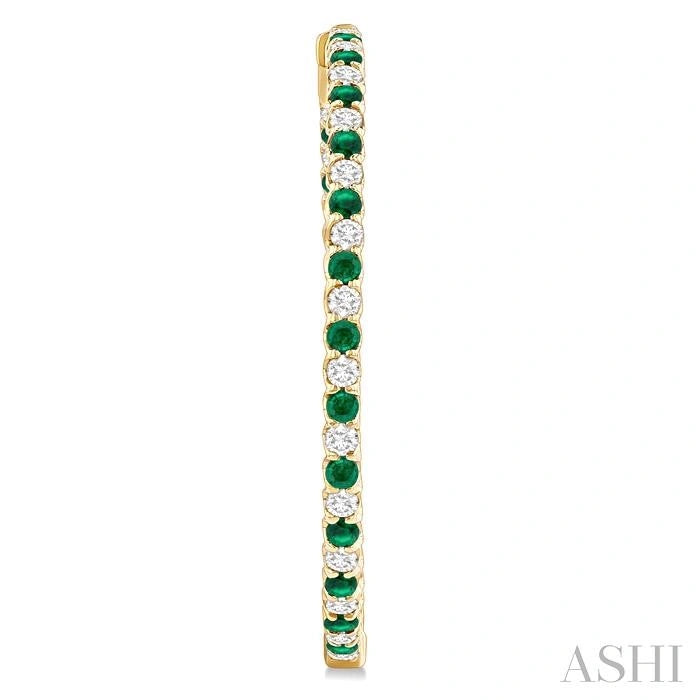 Inside-Out Alternate Gemstone & Diamond Hoop Earrings