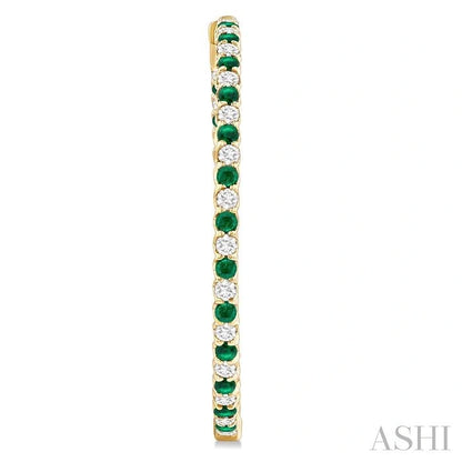 Inside-Out Alternate Gemstone & Diamond Hoop Earrings
