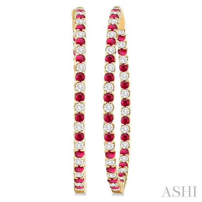 Inside-Out Alternate Gemstone & Diamond Hoop Earrings