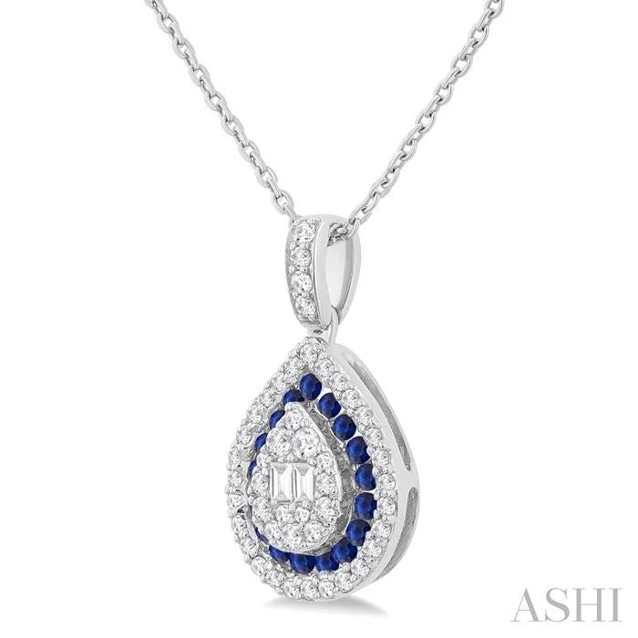 Pear Shape Gemstone & Diamond Fusion Pendant