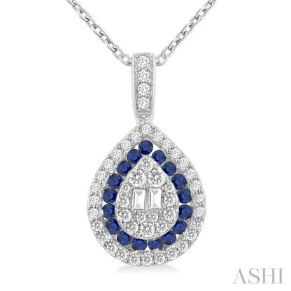 Pear Shape Gemstone & Diamond Fusion Pendant