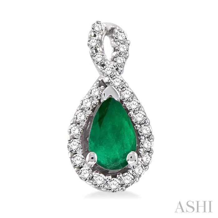 Pear Shape Gemstone & Halo Diamond Earrings