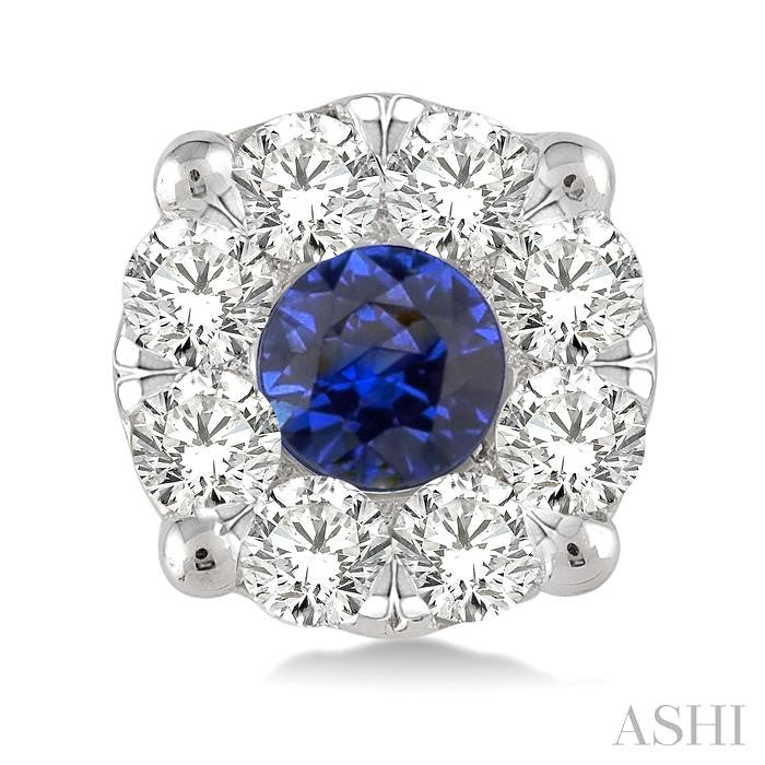 Round Shape Lovebright Gemstone & Diamond Earrings