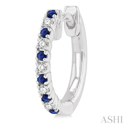 Alternate Gemstone & Diamond Huggie Fashion Earrings