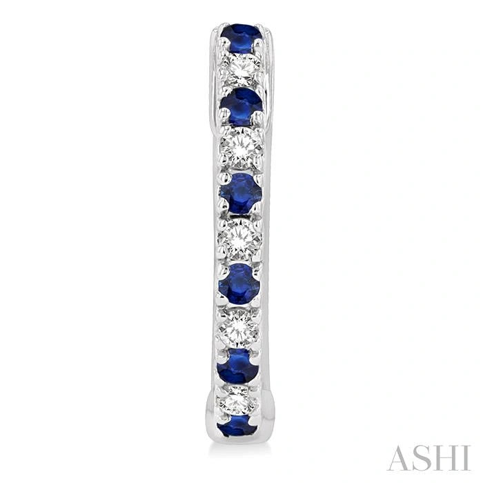 Alternate Gemstone & Diamond Huggie Fashion Earrings