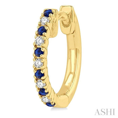 Alternate Gemstone & Diamond Huggie Fashion Earrings