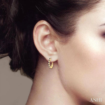 Alternate Gemstone & Diamond Huggie Fashion Earrings
