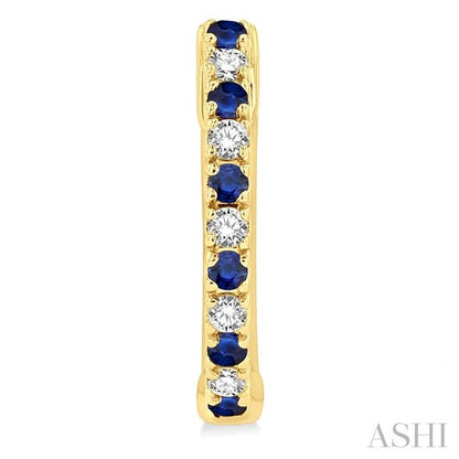 Alternate Gemstone & Diamond Huggie Fashion Earrings