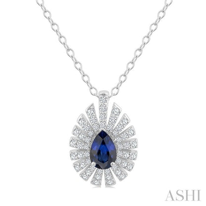 Pear Shape Gemstone & Diamond Pendant