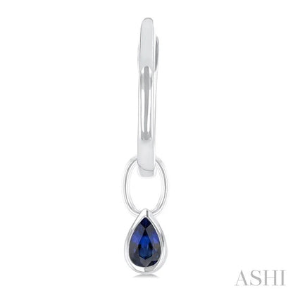 Pear Shape Bezel Set Gemstone Huggie Fashion Earrings