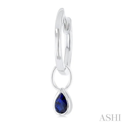 Pear Shape Bezel Set Gemstone Huggie Fashion Earrings