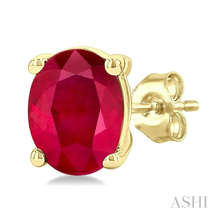 Oval Shape Gemstone Stud Earrings